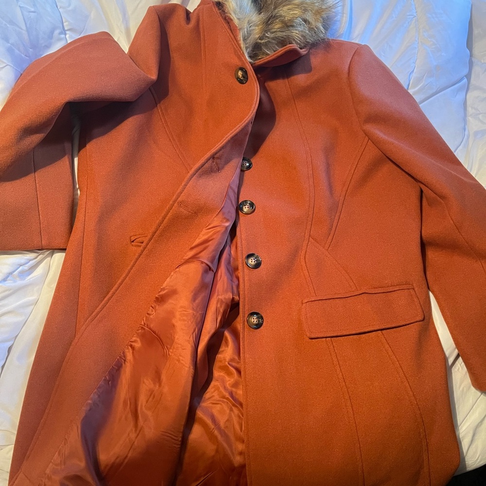 LA Coalition Burnt Orange Pea Coat size 2X